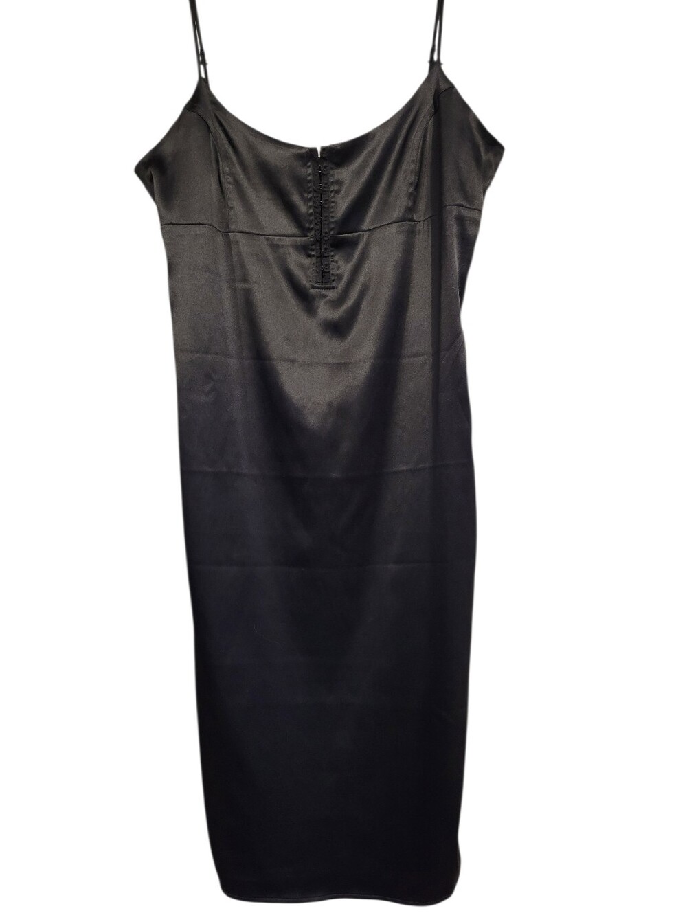 Victoria's Secret Black Satin Slip Dress XL Sexy Romantic Little Black Dress LBD